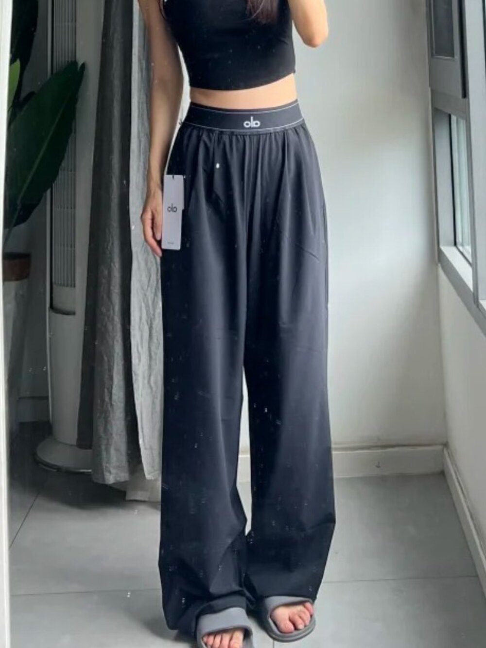 NWT Alo Yoga Suit Up Black Trouser Small Size🌿Regular 30" Inseam🍋Perfect Pants